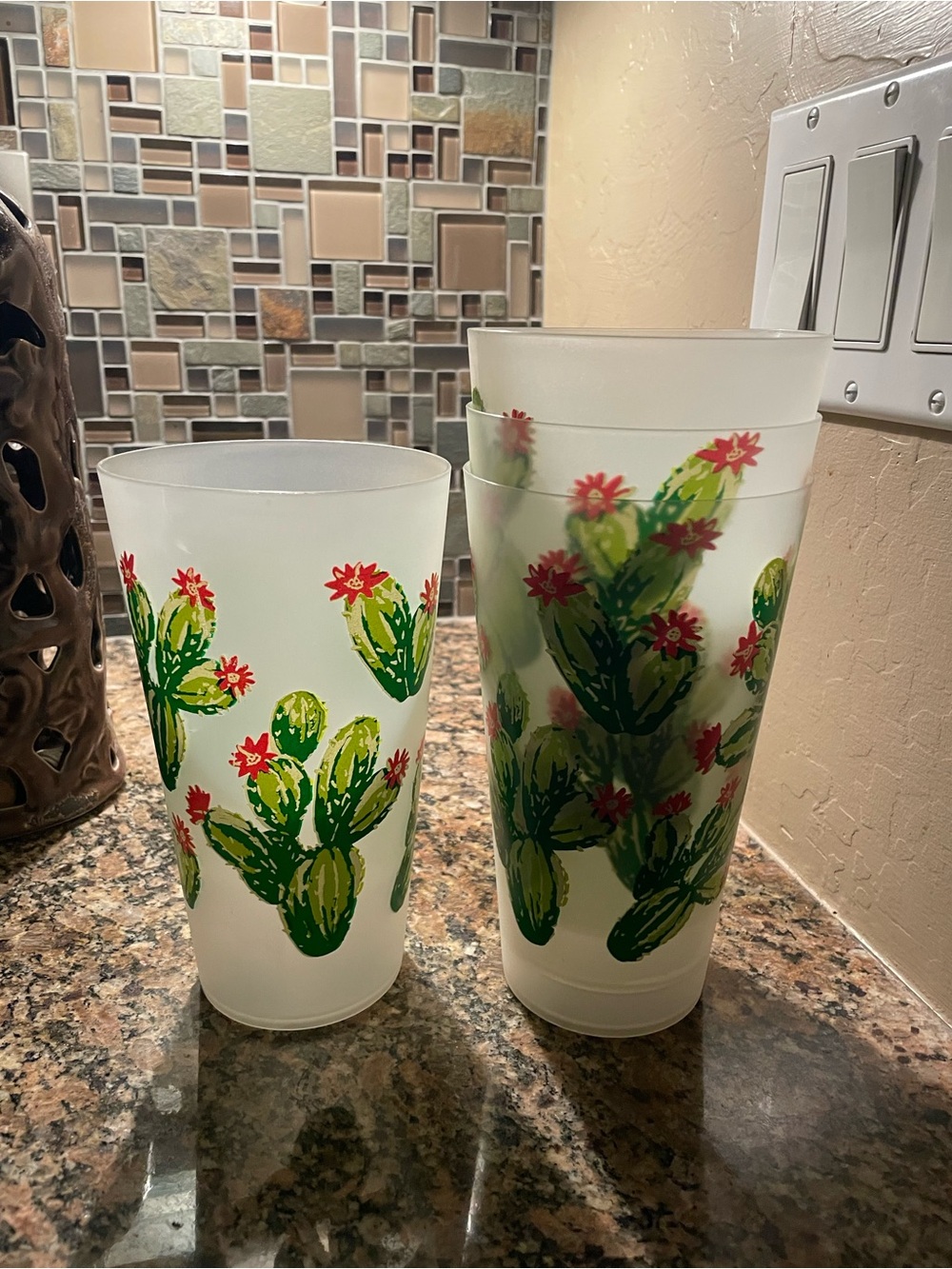 ISO! Frosted Cactus Plastic Tumblers